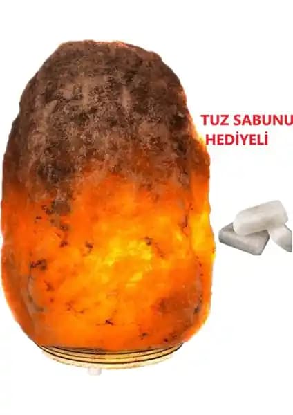 Çankırı Kaya Tuzu Lamba: Masa Üstü Doğal Aydınlatma ve Tuz Sabunu Hediyesi Paketi