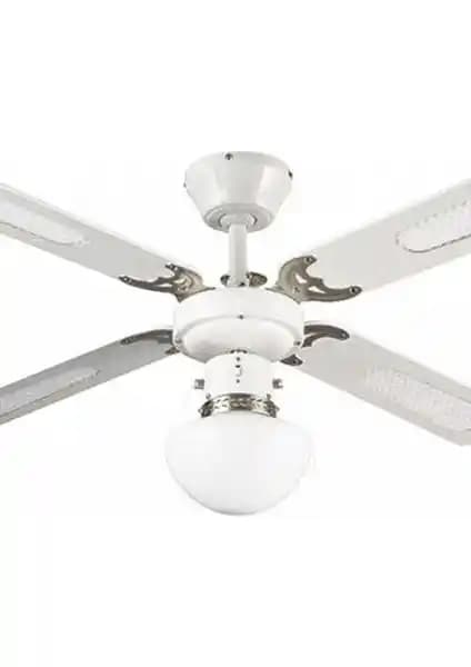 Colours Lari Aydınlatmalı Tavan Vantilatörü 107 cm Beyaz, 4 Kanat, E27 Işıklı, 3 Hız