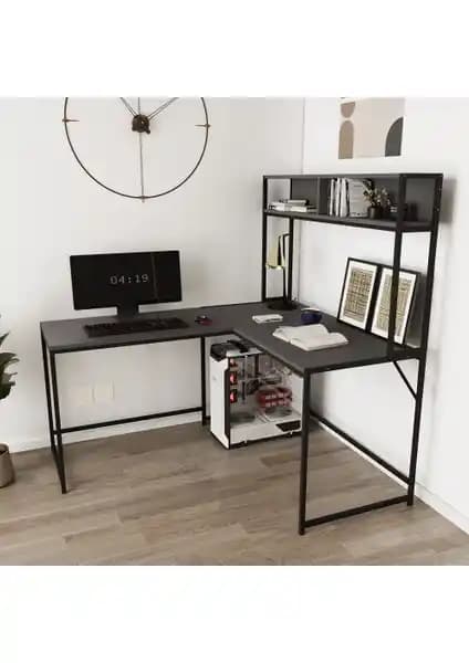 Deconode Cornermaster Raflı L Köşe Çalışma Masası: Ergonomi ve Depolama Özellikleri