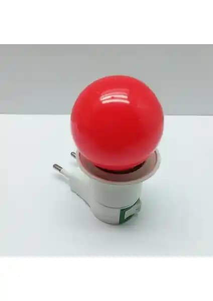 En Parlak Duy Fişli Kırmızı LED Gece Lambası: 1W E27 Priz Tipi, Ayarlanabilir Işık Yönü