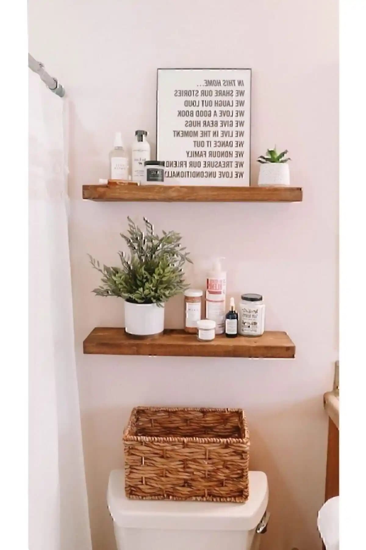 Genel Markalar Dekoratif 2'li Gizli Bağlantılı Masif Duvar Rafı – Masif Çam Türkiye Yapımı