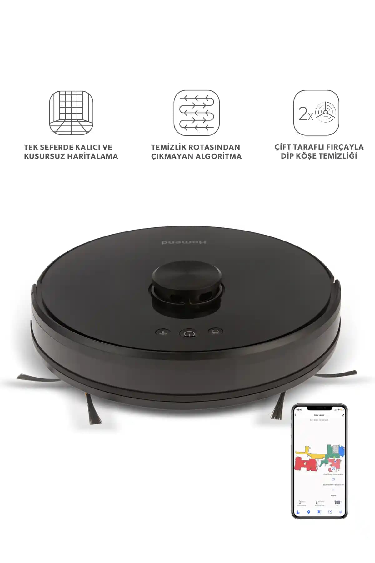 HOMEND Alex Laser 1282h: Çoklu Haritalama ve Paspas Özelliğine Sahip Üç Modlu Robot Süpürge