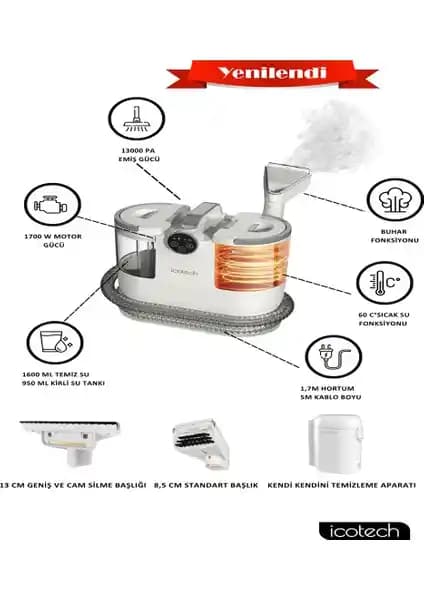 Icotech SC50 Max Koltuk ve Halı Yıkama Makinesi: Derin Hijyen İçin Kapsamlı İnceleme