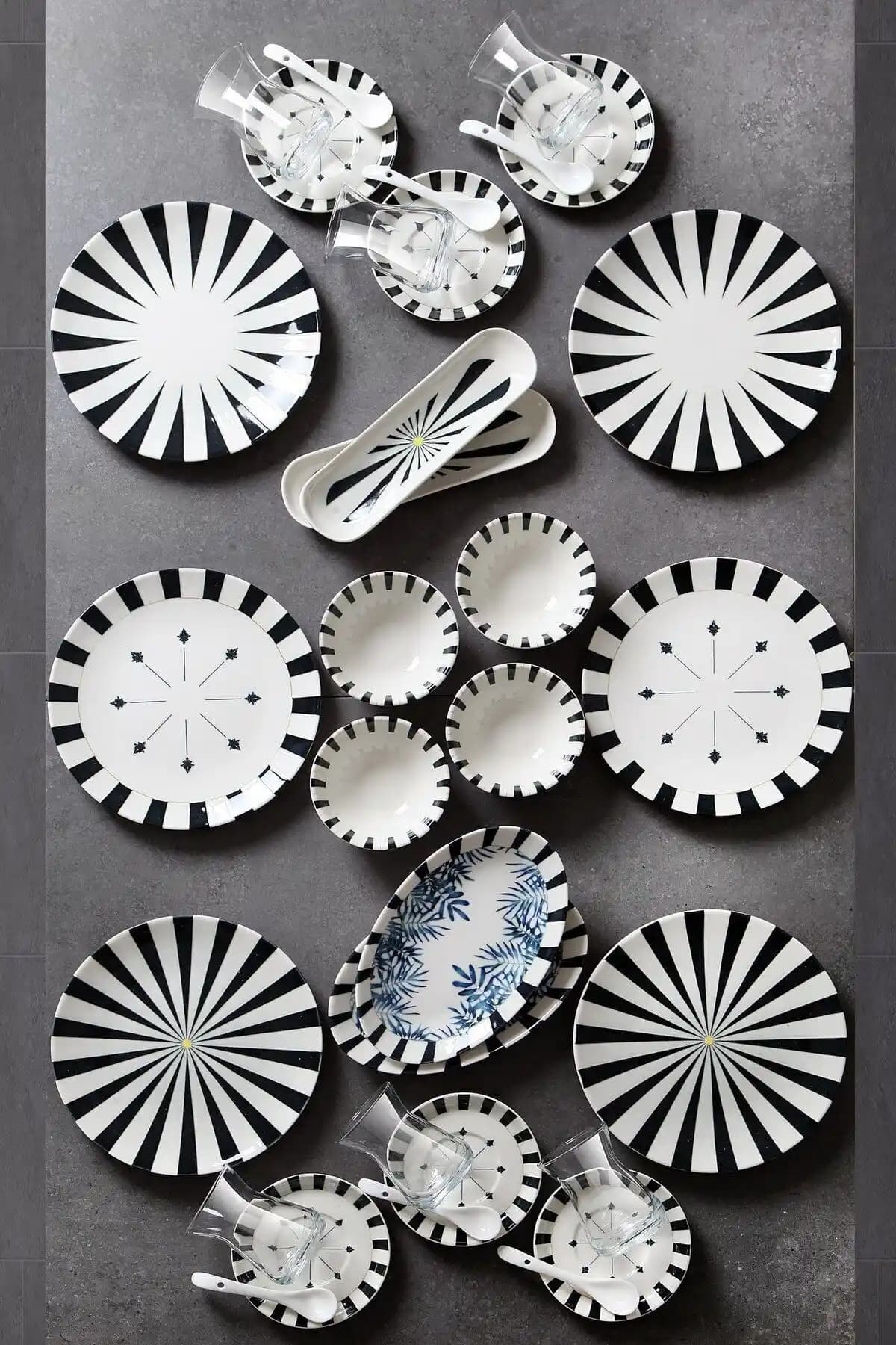 Kitchen Life Majesty 32 Parça Porselen Kahvaltı Takımı – 6 Kişilik Modern Tasarım