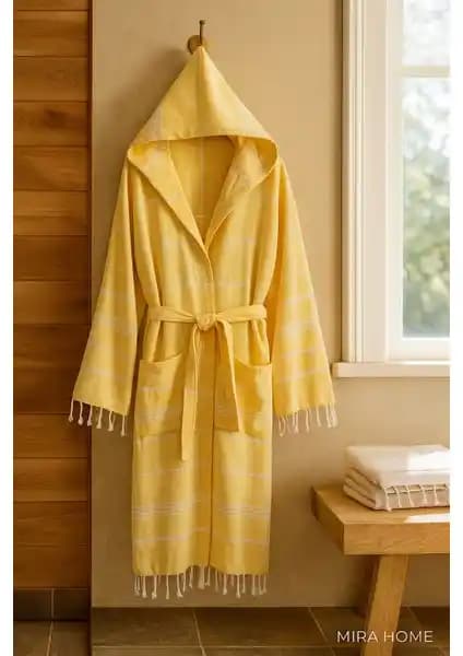 Mira Home Kapüşonlu %100 Pamuk Peştemal Bornozu: Yumuşak Dokulu ve Hızlı Kuruyan Konfor