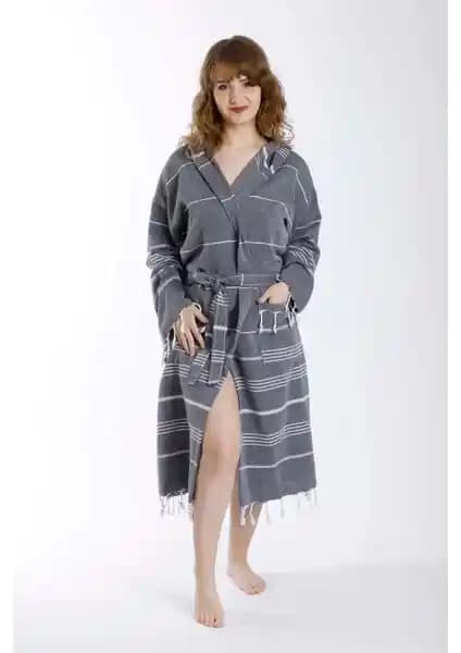 Mira Home Kapüşonlu Peştemal Bornozu: Doğal Pamuk, Hızlı Kuruma ve Günlük Konfor Sağlar