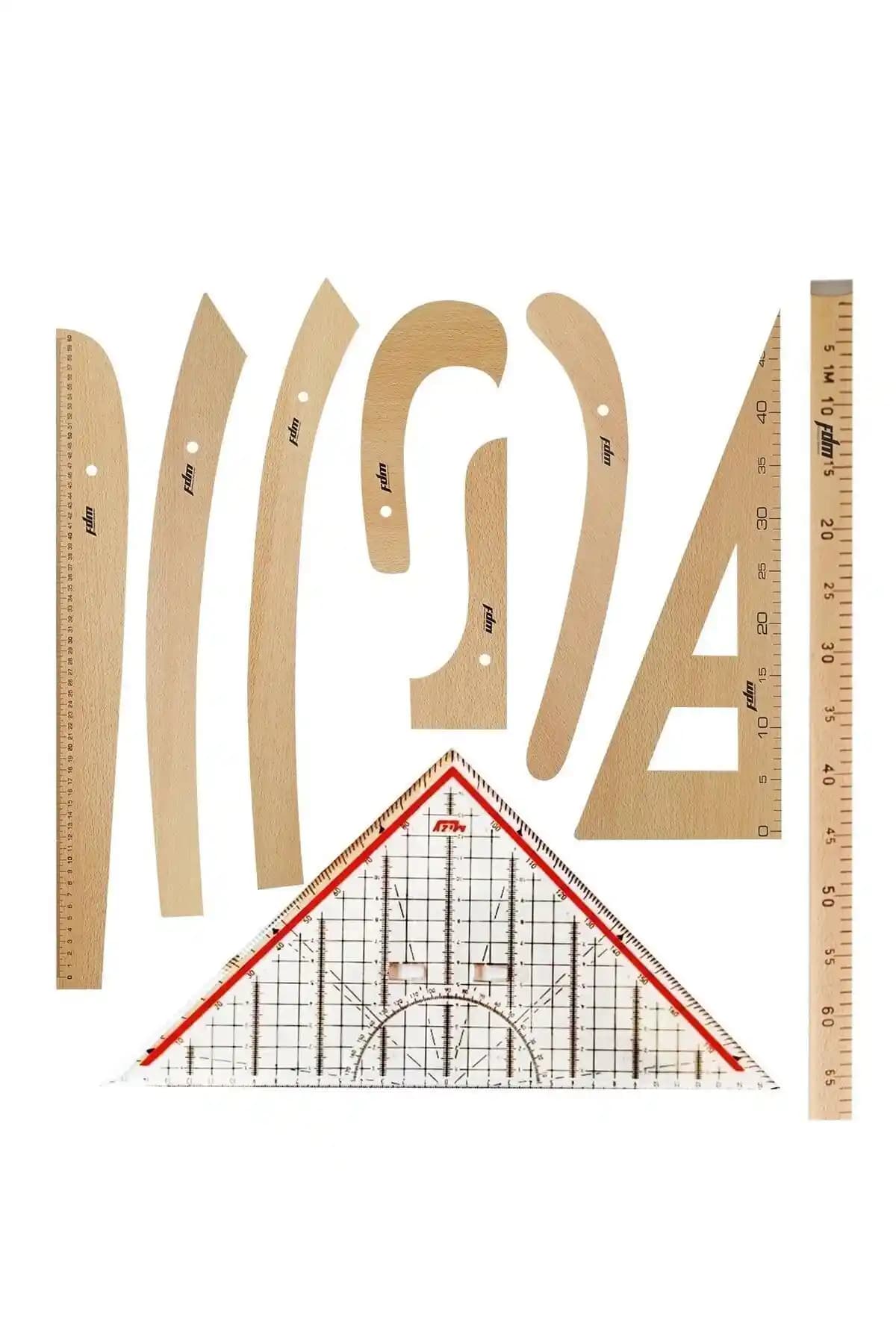 Ofisturka Fdm 9 Parça Ahşap Kalıp ve Desen Çizim Seti – Türkiye Üretimi ve Çok Yönlü