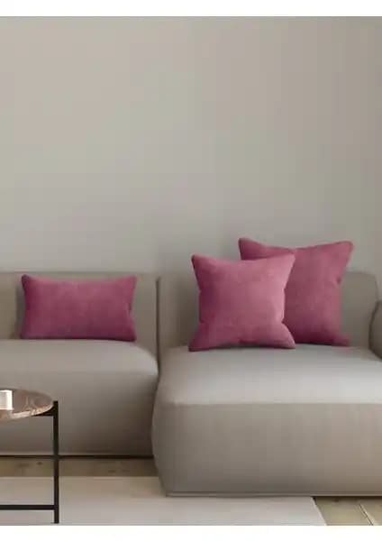 Pastel Kadife Lavanta Pembesi Kırlent Yastık Kılıfı için Freedom Serisi – Punch ile Uyumlu