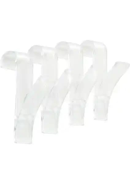 Primanova 4'lü Pratik Banyo Askısı - Şeffaf Tasarım ve Dayanıklı ABS, 10 cm Yükseklik