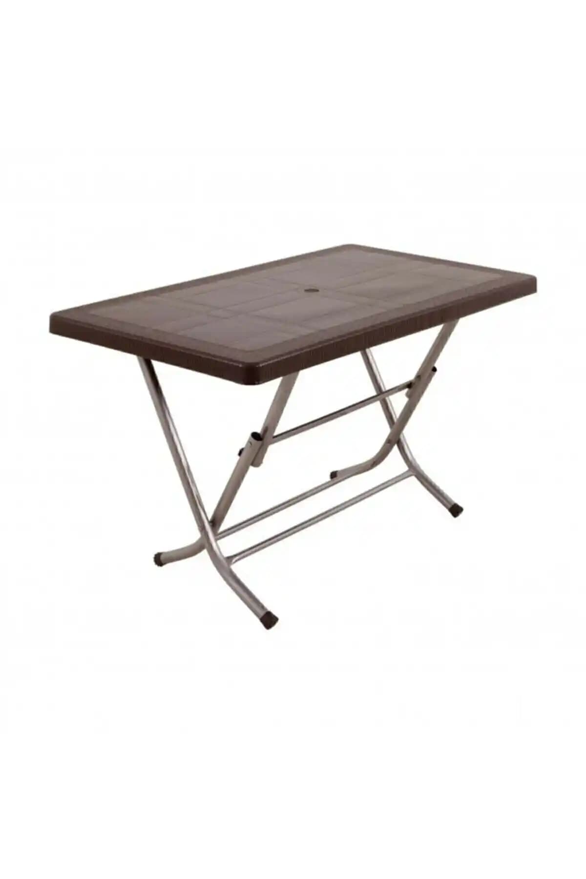 Uygun Plastik 70x120 Zeugma Rattan Masa: Katlanabilir Ayaklı UV Dayanımlı PP Tabaka