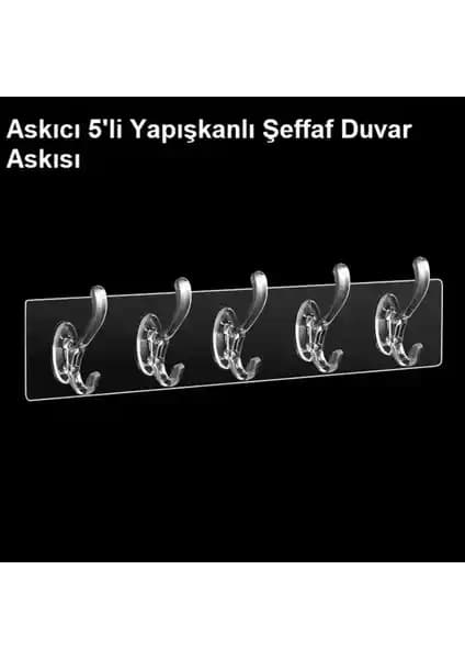 Askıcı Şeffaf Güçlü Kendinden Yapışkanlı Kapı Duvar Askısı Ev ve Ofis İçin Pratik Çözüm