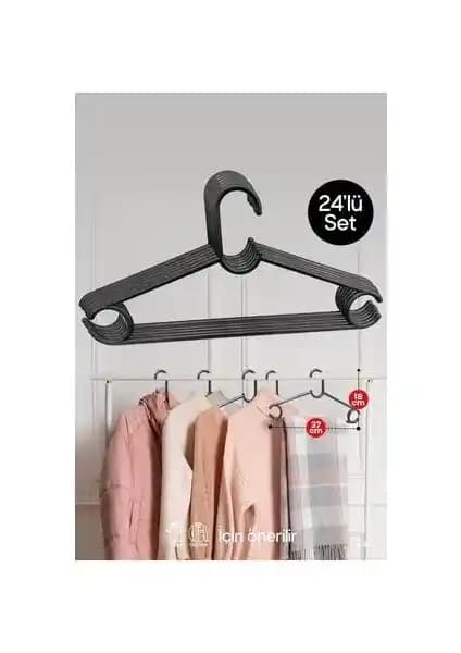 Esti 24 Adet Plastik Elbise Askısı Seti: Çok Amaçlı ve Ekonomik Kullanım Çözümü