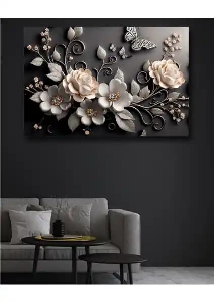 İki Dekoratif Kanvas Tablo Karşılaştırması: Siyah Çiçekler ve Wisteria Ağacı