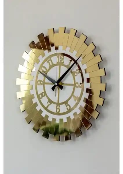 Modern Altın Güneş Duvar Saati: Şık Tasarım ve Dayanıklı Malzeme Özellikleri