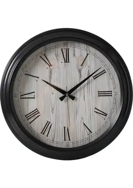 Mudo Home Lisbon Siyah Duvar Saati 46cm Modern Dekorasyon ve Fonksiyonellik İçin İdeal