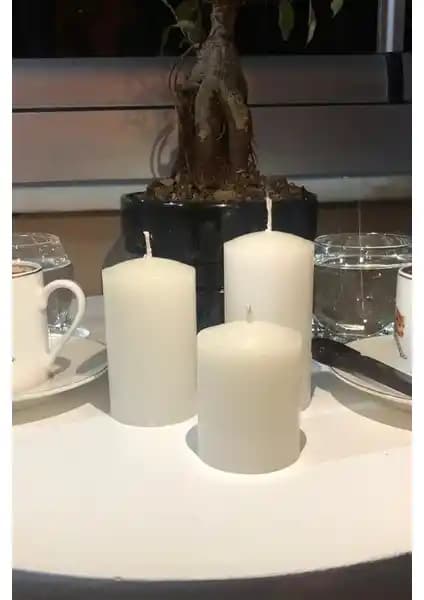 Royal 3 Adet Silindir Mum Seti Modern Dekorasyon ve Kokusu ile Öne Çıkan Tasarım