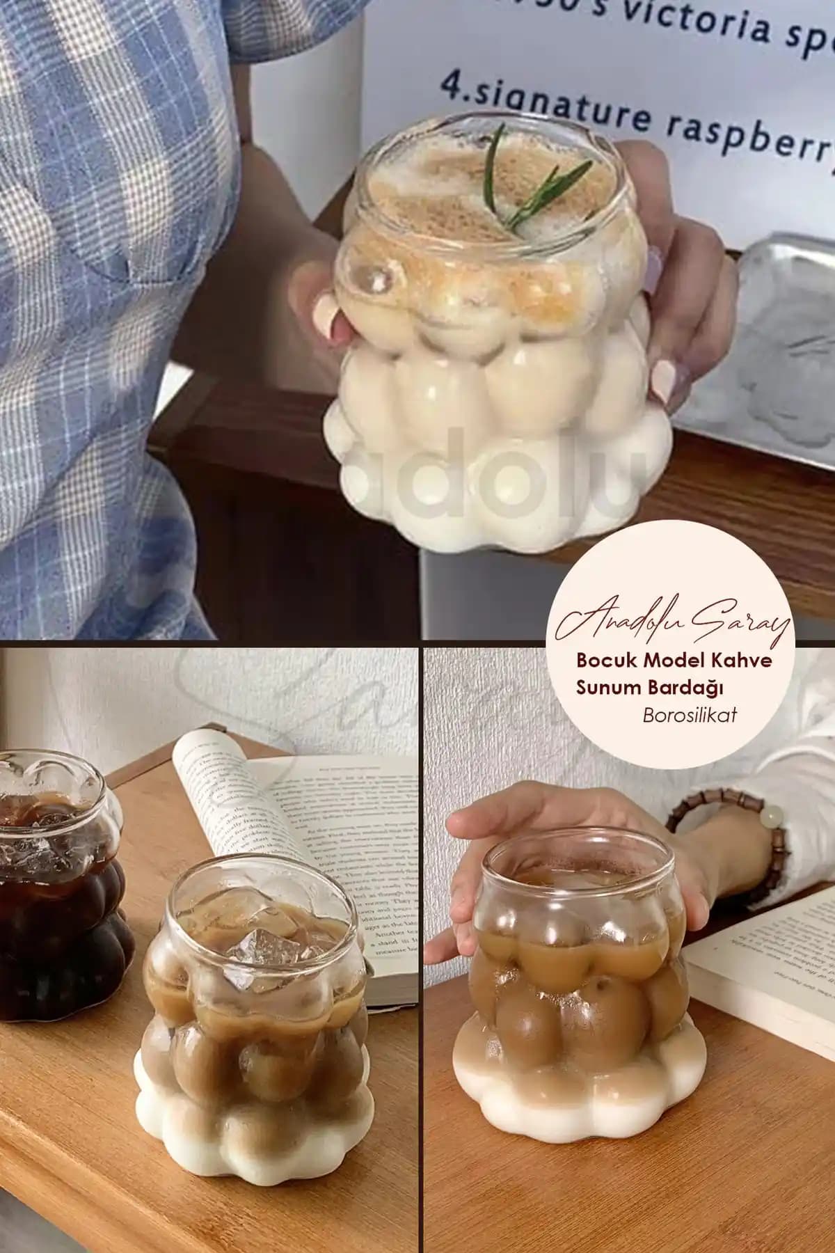 Anadolu Saray Çarşısı Isıya Dayanıklı Borosilikat Boncuk Şekilli Bardak 100-199 ml