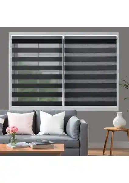 Blind-X Siyah Bambu Stor Zebra Perde: Dayanıklı, Fonksiyonel ve Estetik Tasarım