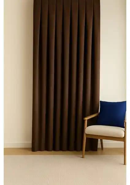 Cortibo Barcelona Kadife Dokulu Fon Perde Sütlü Kahve - Şık ve Dayanıklı Tasarım