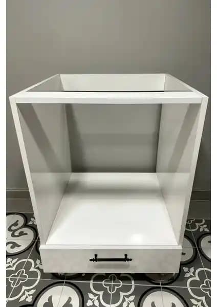 Dekomonte Ayaklı Siyah Kulplu Ankastre Modül Dolap - İşlevsel ve Şık Tasarım