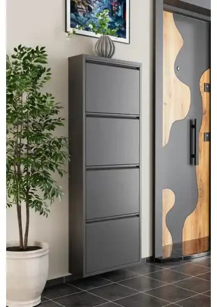 EVDEMO Antrasit ve Kaser Gadahome Beyaz 4 Kapaklı Metal Ayakkabılık Karşılaştırması