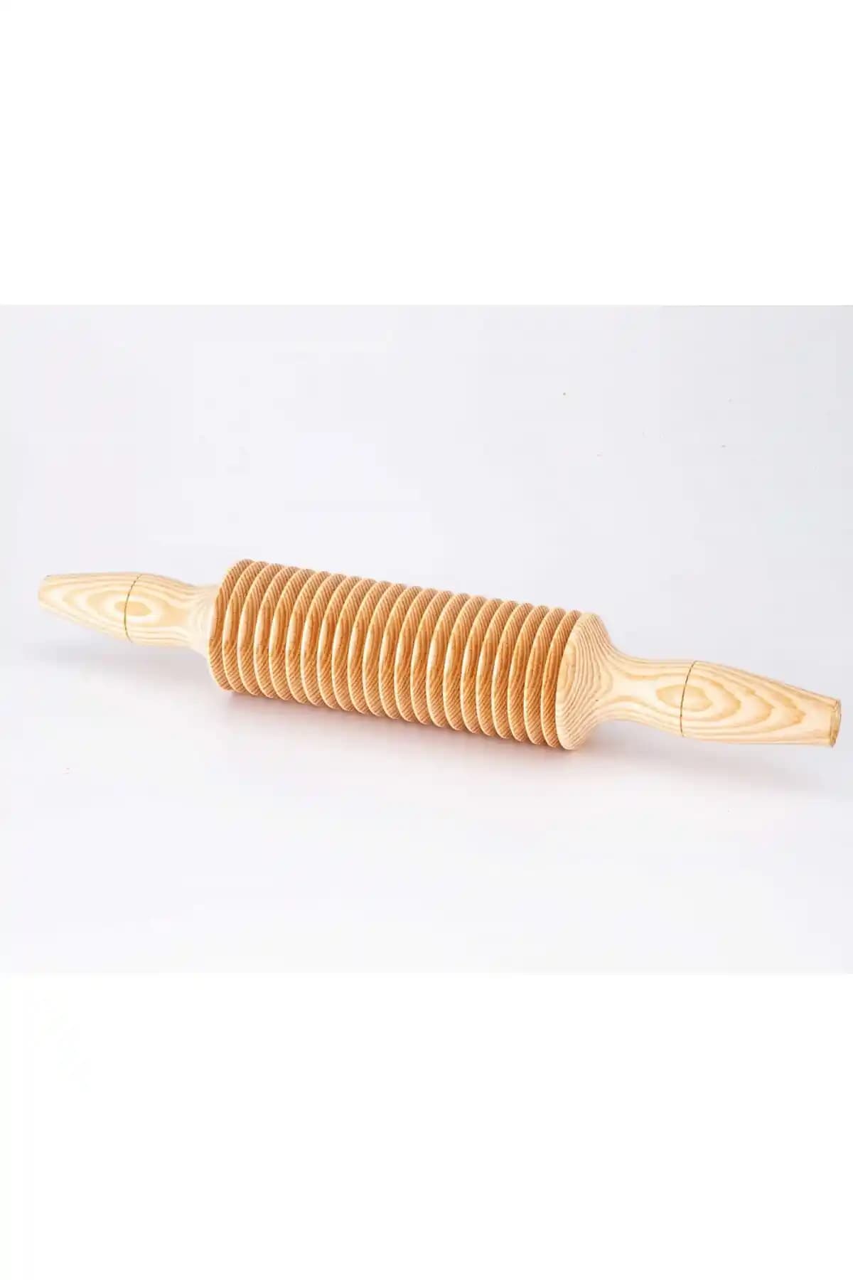 Genel Markalar Çizgili Çörek Merdanesi No 2: Ahşap ve Fonksiyonel Mutfak Gereci