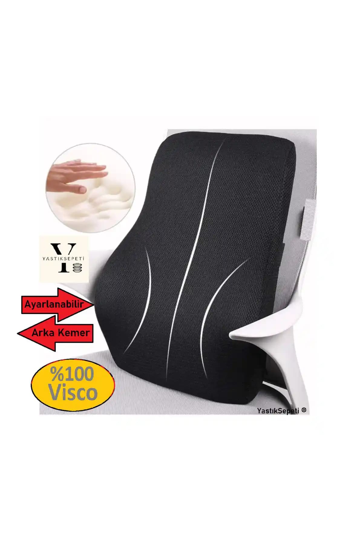 Genel Markalar Yastıksepeti Ortopedik Visco Anatomik Bel Yastığı ile Konforlu Destek