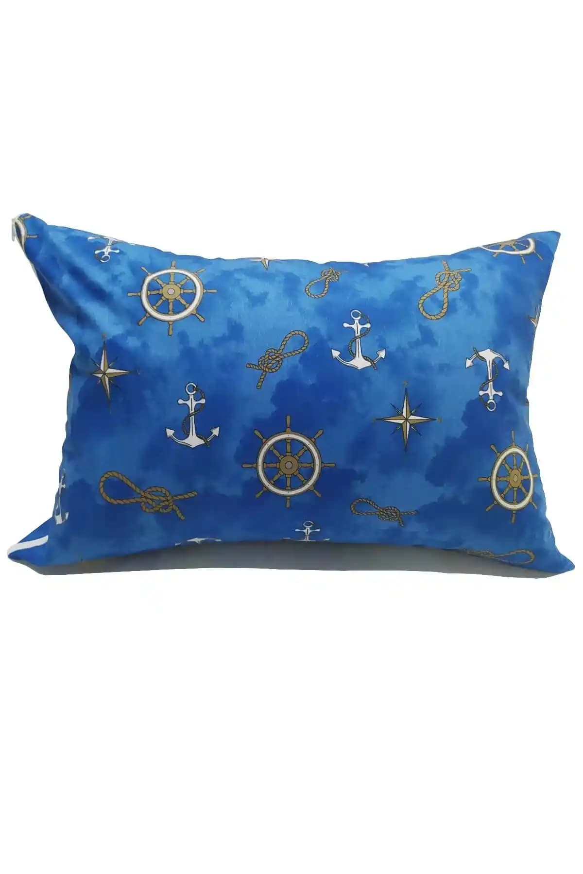 Güllüce Ev Tekstil Denizcilik Temalı Geometrik Desenli Yastık Kılıfı Seti