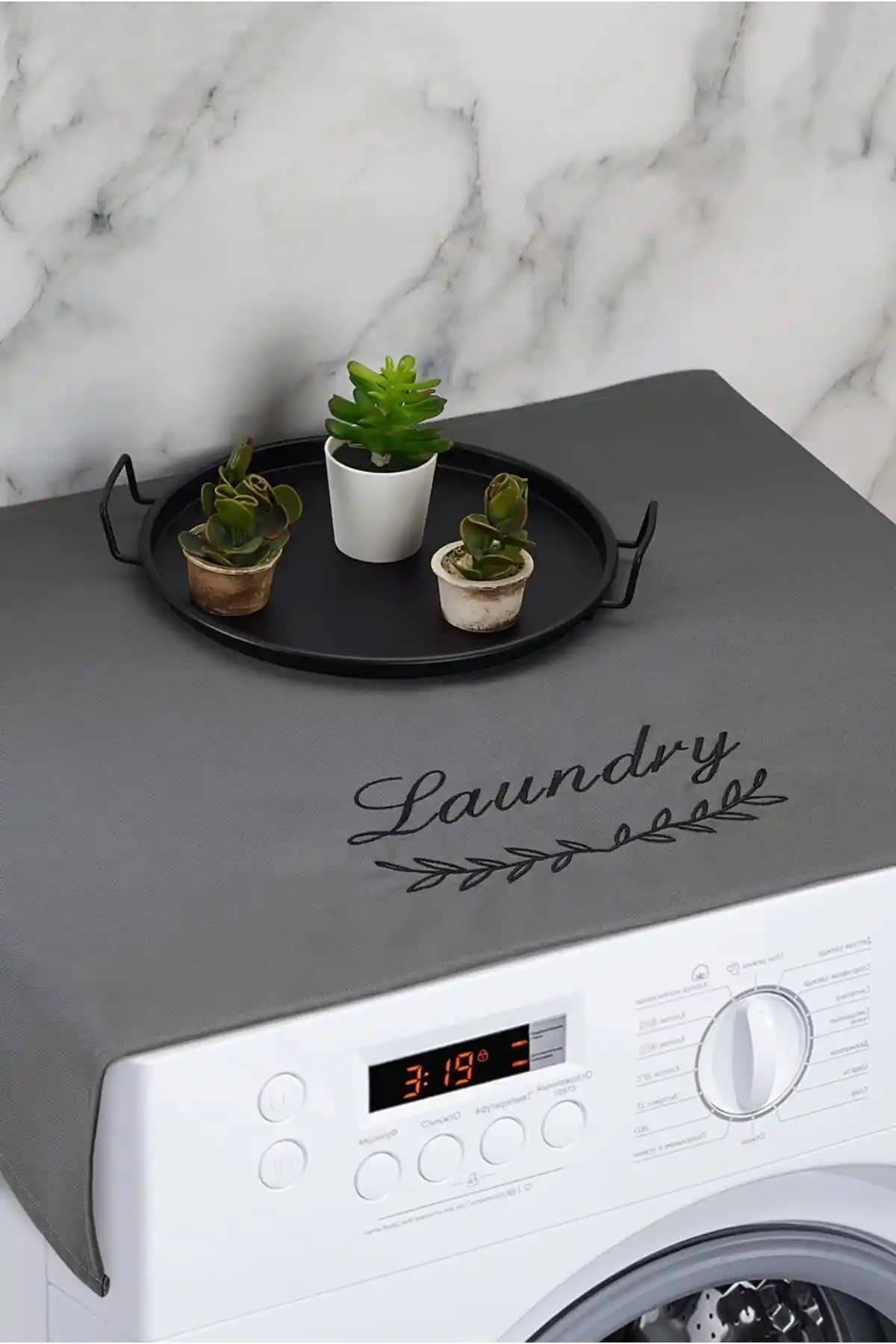 HOMELKA Çamaşır Makinesi Örtüsü: Dayanıklı, Sıvı Geçirmez ve Şık Antrasit Tasarım