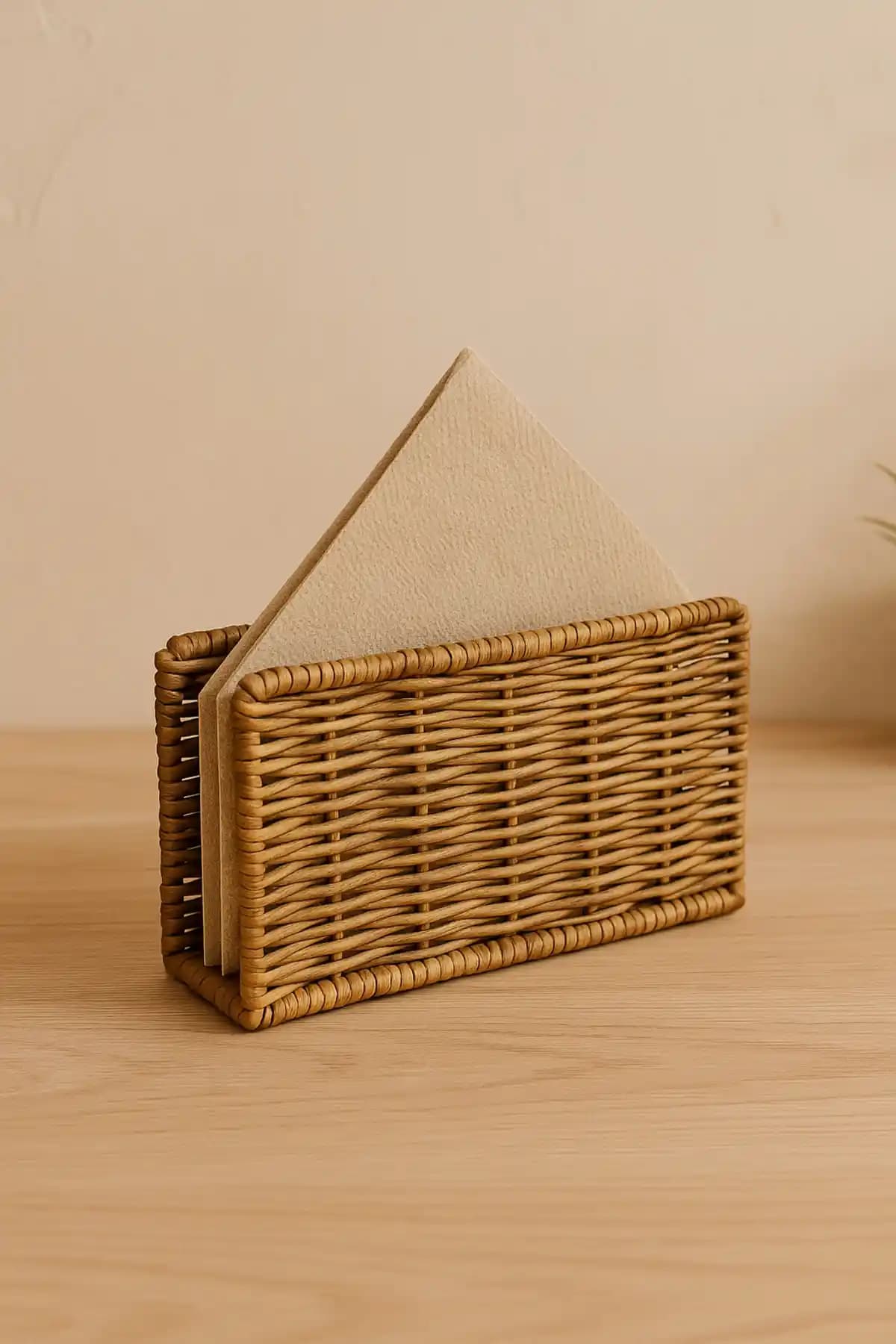 Kitchen Life Rattan Dikdörtgen Hasır Peçetelik ile Doğal ve Şık Masa Düzeni