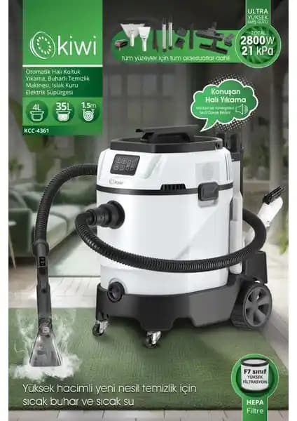 Kiwi KCC-4361 Otomatik Halı ve Koltuk Yıkama Makinesi Çok Fonksiyonlu Temizlik