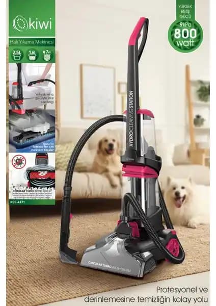 Kiwi KCC-4371 PRO: Güçlü ve Çok Yönlü Halı ve Koltuk Temizleme Makinesi Özellikleri