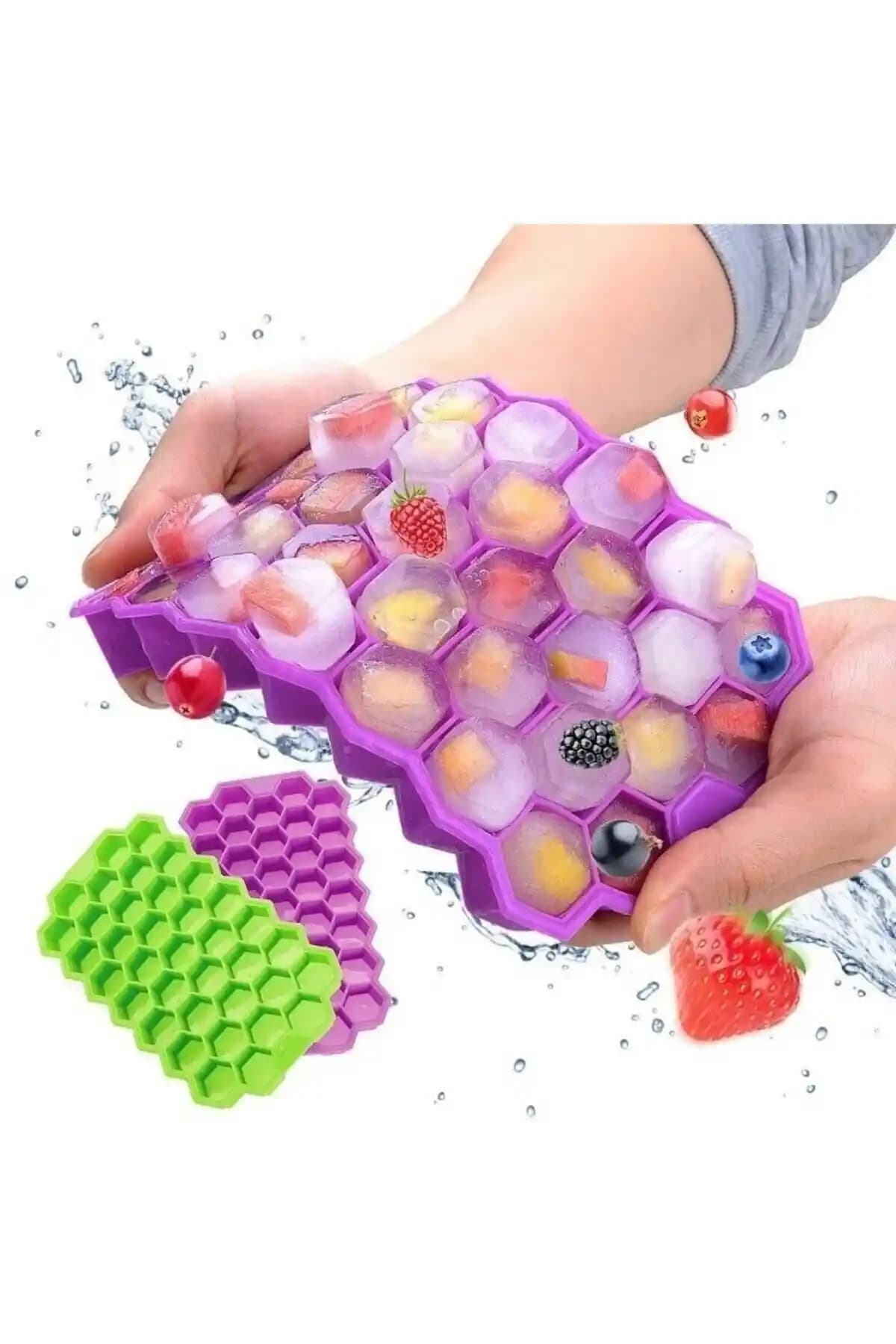 KÜÇÜK EW Petek Şekilli Silikon Buzluk: Estetik ve Fonksiyonel Buz Kalıbı Çözümü