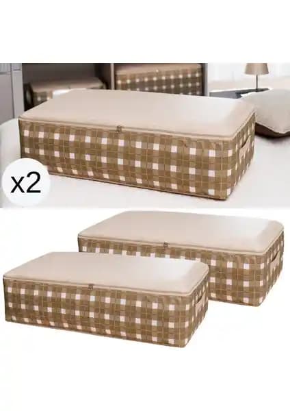 Nacarev Mega Boy Ekose Bej ve Büyük Boy Çizgi Desen Antrasit Hurç Karşılaştırması