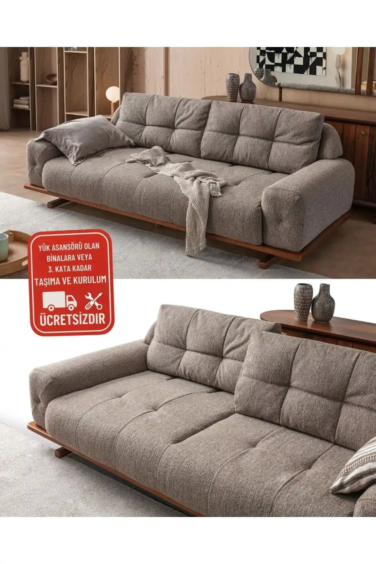 Napoli 3'lü Sırt Atlamalı Koltuk: Konforlu ve Estetik İskandinav Tasarımı