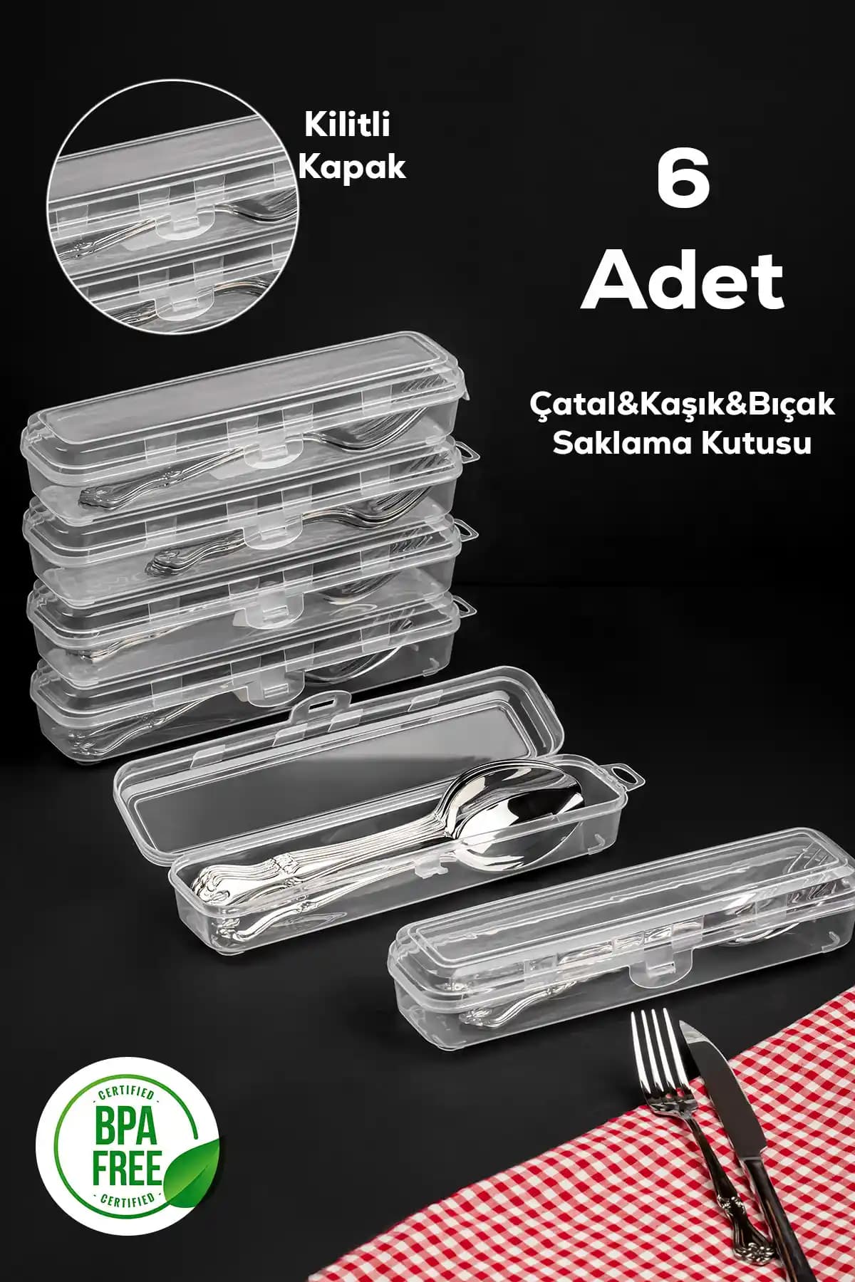 Porsima Te-192 6'lı Çok Fonksiyonlu Dayanıklı Plastik Saklama Kabı Seti