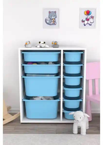 Pratico Çok Amaçlı Oyuncak Dolapları: Mavi 2D2K6U ve Tropik Ceviz 2D4K8U Karşılaştırması