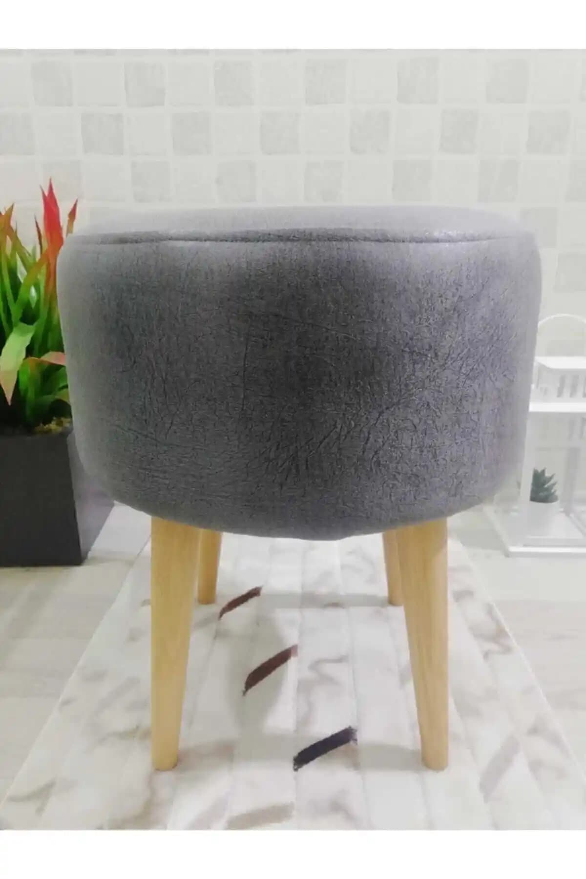 PufyHome Etna Fix: Doğal Gürgen Ayaklı, Çok Amaçlı Antrasit Puf Koltuk