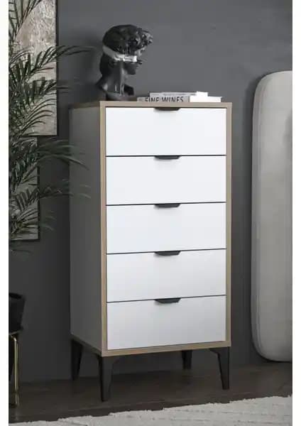 Sarmobi Arden 5 Çekmeceli Şifonyer: Modern Tasarım ve Fonksiyonel Depolama Çözümü