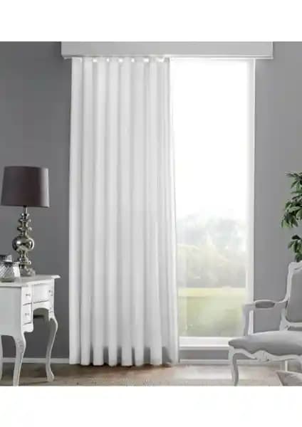 Taç Saten Güneşlik Perde Düz Dikiş Beyaz - Şık ve Fonksiyonel Tasarım