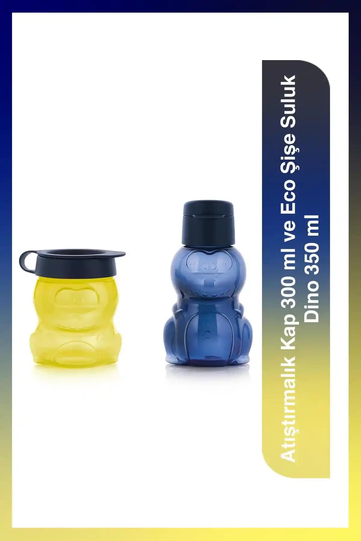 Tupperware Eco Şişe Suluk Dino ve Atıştırmalık Kap 350ml ve 300ml Çocuklar İçin
