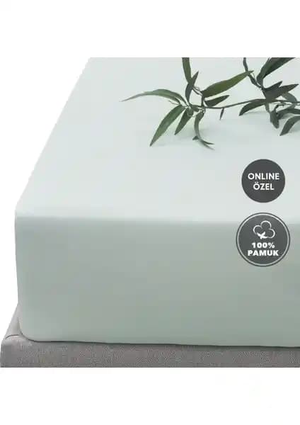 Yataş Softy Çift Kişilik %100 Pamuk Lastikli Penye Çarşaf Adaçayı Rengi ve Konforu