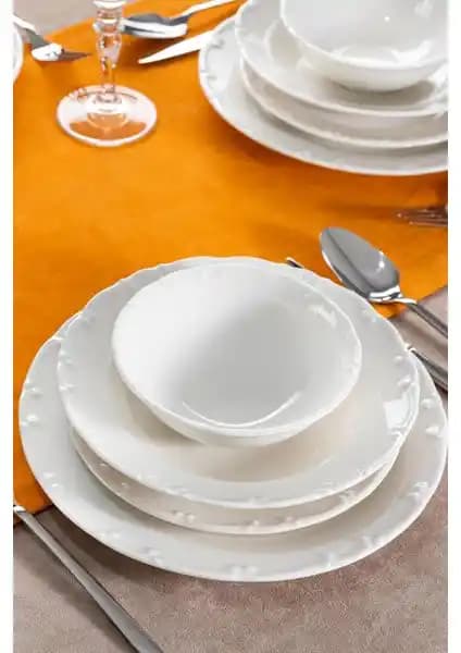Acar Liyana 6 Kişilik 24 Parça Porselen Yemek Takımı Şık ve Dayanıklı Tasarım