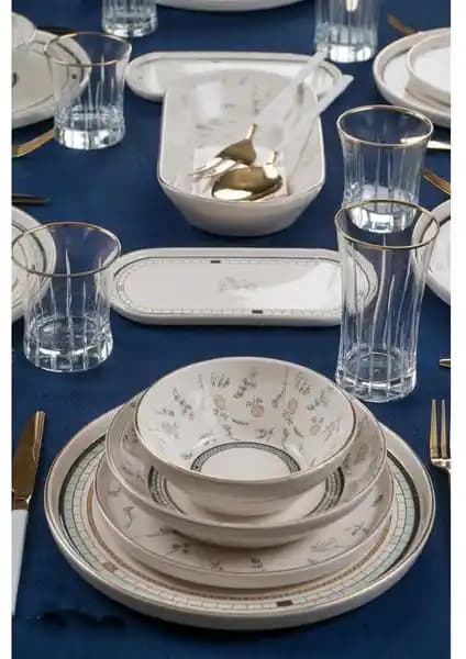 Acar Sofia 6 Kişilik 27 Parça Porselen Yemek Takımı Şık ve Dayanıklı Tasarım