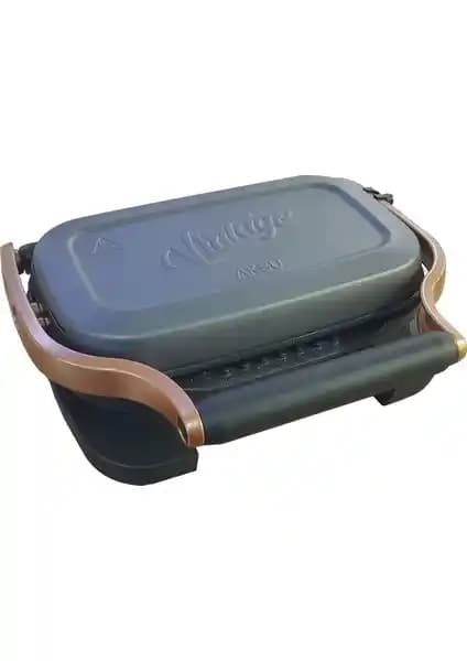 Aksu Vintage Mini Izgara ve Tost Makinesi Antrasit Renkli Şık ve Pratik Tasarım