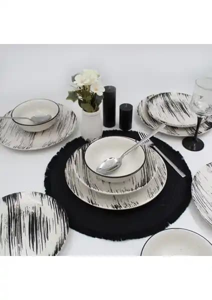 Arna Porselen Anka 24 Parça Renkli Yemek Takımı Modern ve Dayanıklı Tasarım