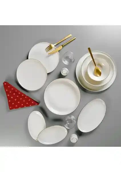 Aryıl<dı>z Lima Gold 6 Kişilik Porselen Yemek Takımı Şık ve Dayanıklı Tasarım