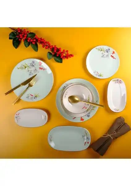 Aryıl<dı>z Violet 29 Parça 6 Kişilik Porselen Yemek Takımı Estetik ve Fonksiyonel Kullanım