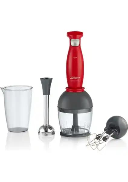 Arzum AR1106-K Ottimo Maxi El Blender Seti Kırmızı Güçlü ve Dayanıklı Mutfak Aleti