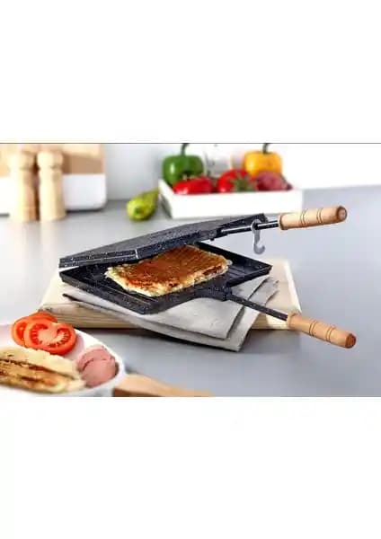 Bonera Granit Efektli Döküm Ocak Üstü Tost Makinesi: Dayanıklı ve Şık Tasarım